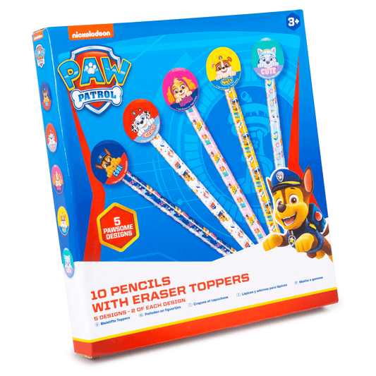 10 Paw Patrol Pencils with Eraser Toppers Stationery - Home Inspired Gifts