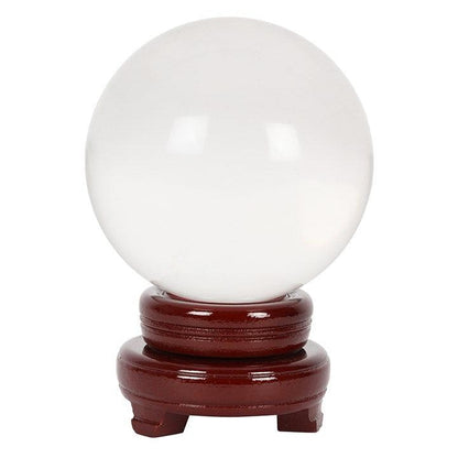 13cm Crystal Ball with Wooden Stand Fortune Teller Ornament - Home Inspired Gifts