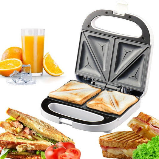 2 Slice White Sandwich Toastie Maker 750W with Non-Stick Plates - Home Inspired Gifts