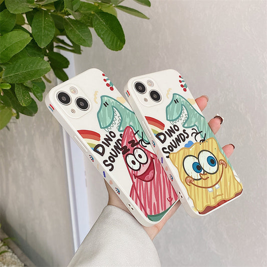 SpongeBob Patrick Dino Design Mobile Phone Case - Silicone Protect Cover for iPhone