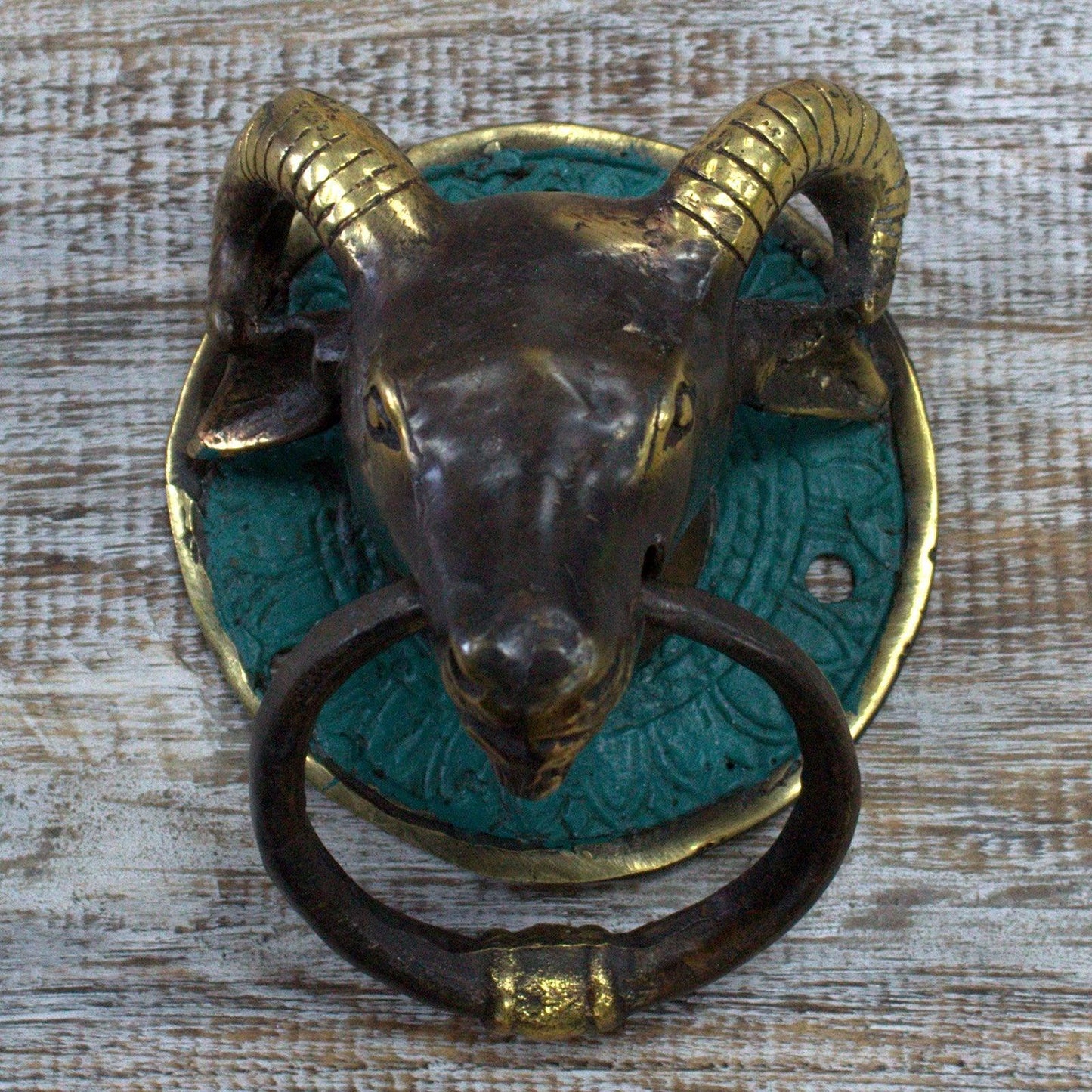 Animal Brass Door Knocker - Rams Head - Home Inspired Gifts