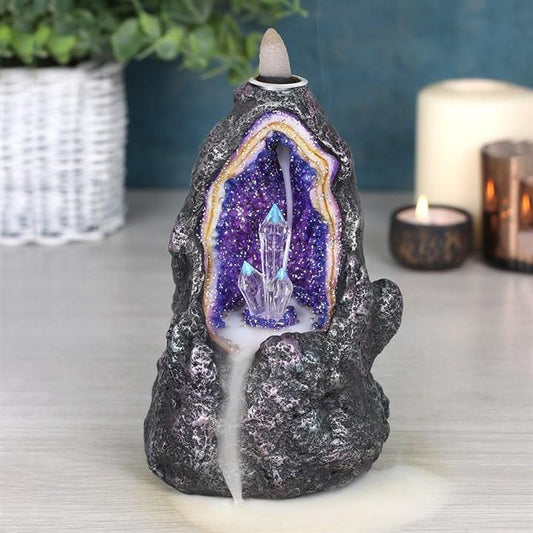 Glowing Crystal Cave Design Backflow Incense Burner - Home Inspired Gifts