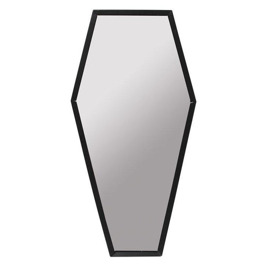 Large Black Framed Coffin Shaped Wall Mirror - Home Inspired Gifts