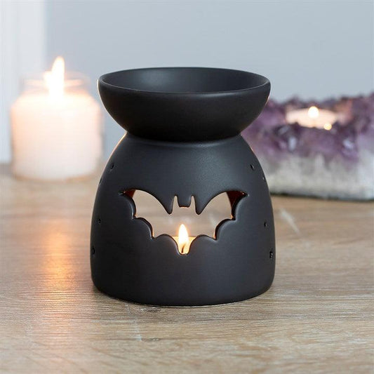 Ceramic Black Bat Cut Out Oil Burner - Home Inspired Gifts