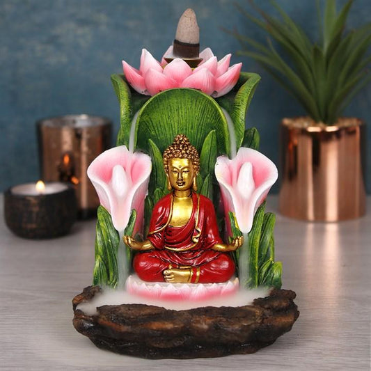 Colourful Buddha and Lotus Leaf Backflow Incense Burner - Home Inspired Gifts