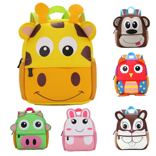 Kids Toddler School Nursery Neoprene Rucksack Backpack - 10 Colourful Animal Designs