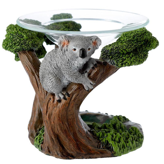 Decorative Koala in Tree Design Oil Wax Burner with Glass Dish - Home Inspired Gifts
