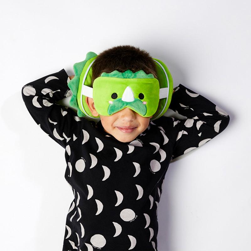 Dinosaur Relaxeazzz Plush Round Travel Pillow & Eye Mask Set - Home Inspired Gifts