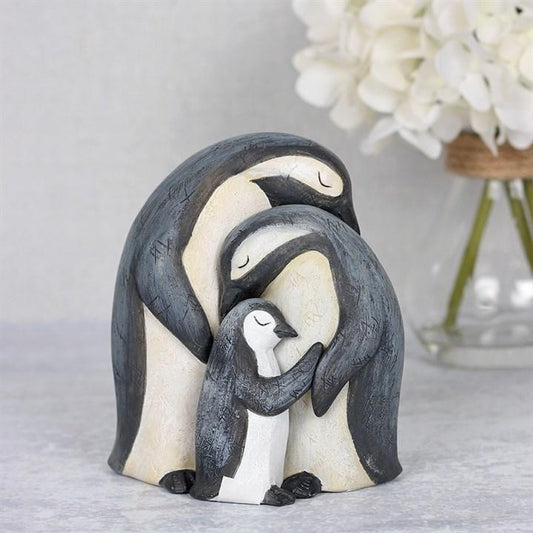 Huddled Penguin Family with Baby Animal Ornament - Home Inspired Gifts