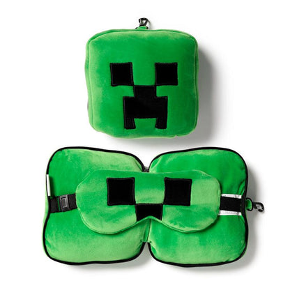 Minecraft Creeper Relaxeazzz Plush Travel Pillow & Eye Mask Set - Home Inspired Gifts