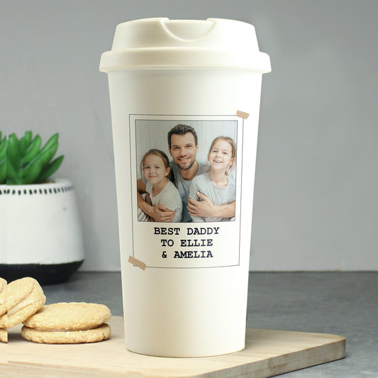 Personalised Photo Double Walled Reusable Travel Mug Cup 380ml - Home Inspired Gifts