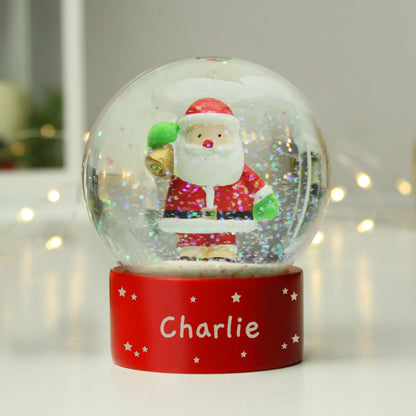 Personalised Santa Name Glitter Snow Globe - Water Ball - Home Inspired Gifts