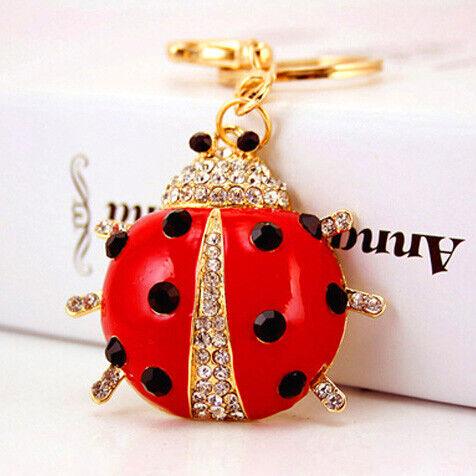 Red Ladybird Insect Rhinestone Handbag Keyring Charm - Home Inspired Gifts