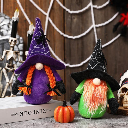 Spider Web Hat Standing Gonk Gnome Halloween Ornaments - Home Inspired Gifts