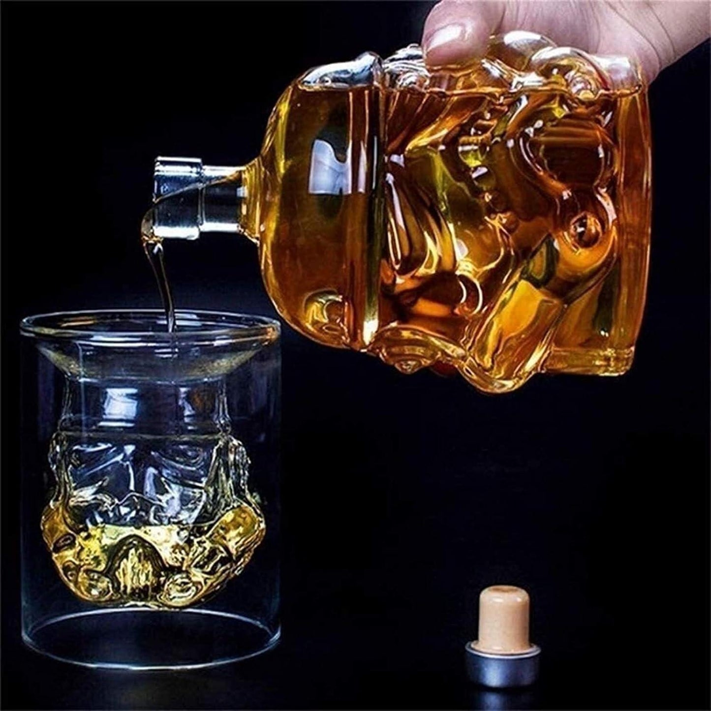Transparent Star Wars Stormtrooper Glass Decanter Bottle with Stopper & Tumbler Cup - Home Inspired Gifts