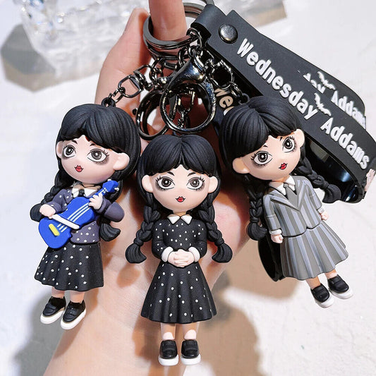 Wednesday Thing Hand Addams Family Cartoon Doll Keychain Key Rings Bag Charms