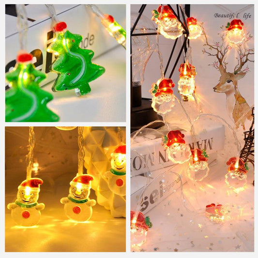 1.5m Battery Power LED Christmas Wire Lights - Tree Santa Snowman - Home Inspired Gifts