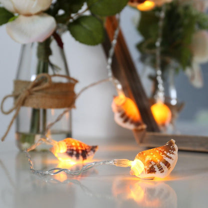 1.5m Battery Power Real Sea Shell Nautical LED Fairy String Lights - Home Inspired Gifts