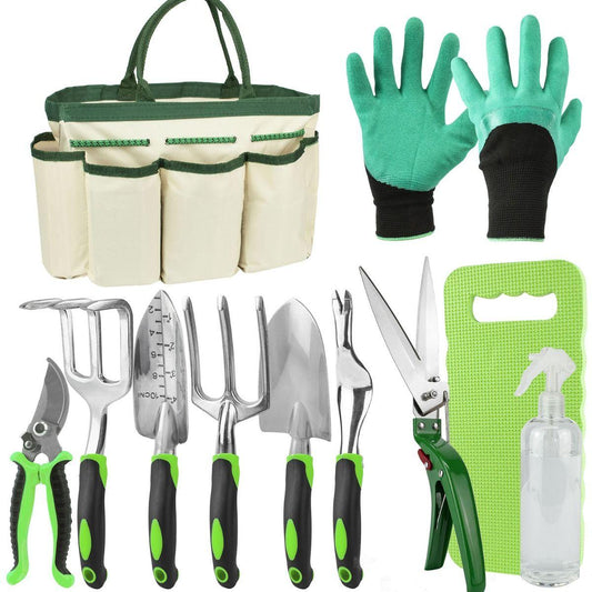 11 Piece Gardening Tool Kit Set with Bag and Knee Pad - Home Inspired Gifts