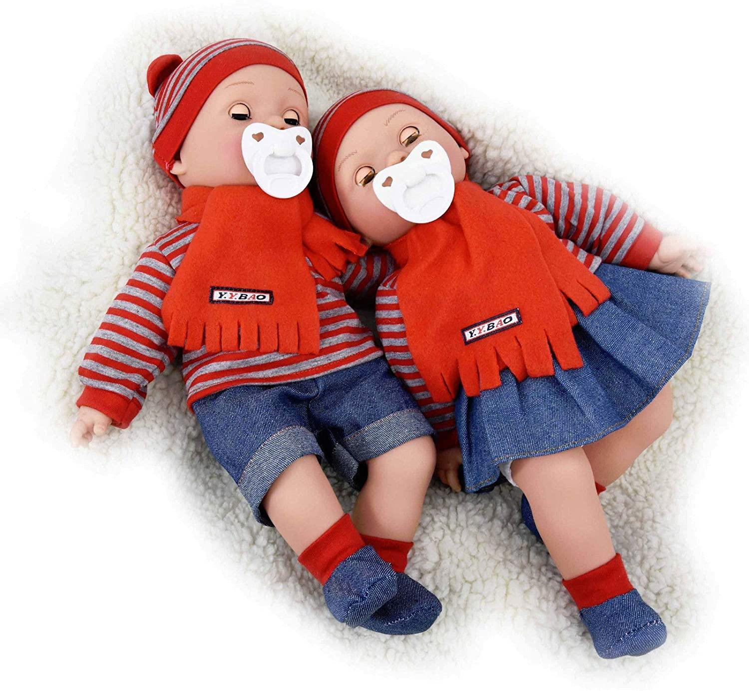 16" Real Touch Poseable New Born Baby Boy Girl Doll with Freckles - Home Inspired Gifts