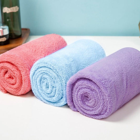 3 Pack Absorbent Microfibre Hair Turban Towel with Button Design - Home Inspired Gifts
