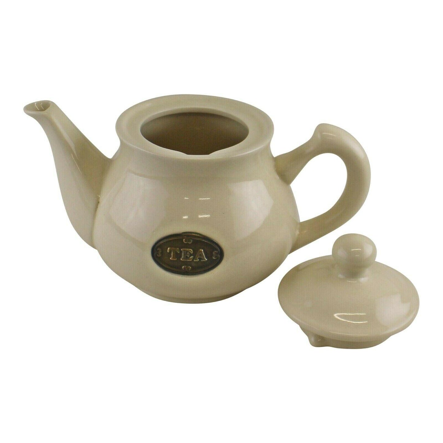 Country Cottage Cream Ceramic Teapot Open