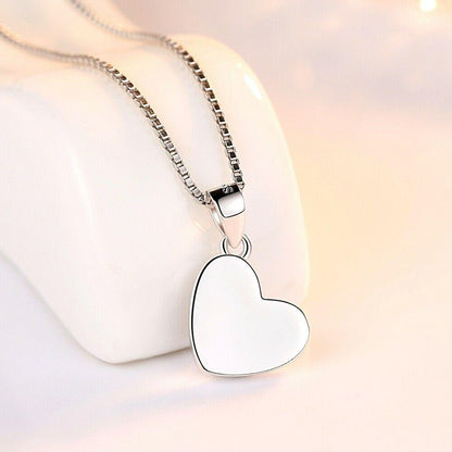 925 Sterling Silver Heart Pendant Chain Necklace Stud Earrings - Home Inspired Gifts