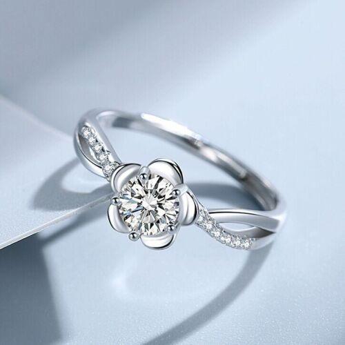 925 Sterling Silver Pretty White Stone Flower Adjustable Ring - Home Inspired Gifts