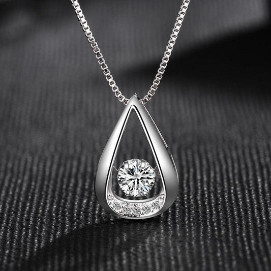 925 Sterling Silver Water Drop Pendant Chain Necklace Jewellery - Home Inspired Gifts