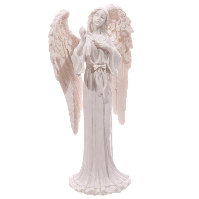 Tall Elegant White Standing Angel Figurine Statue - Home Inspired Gifts