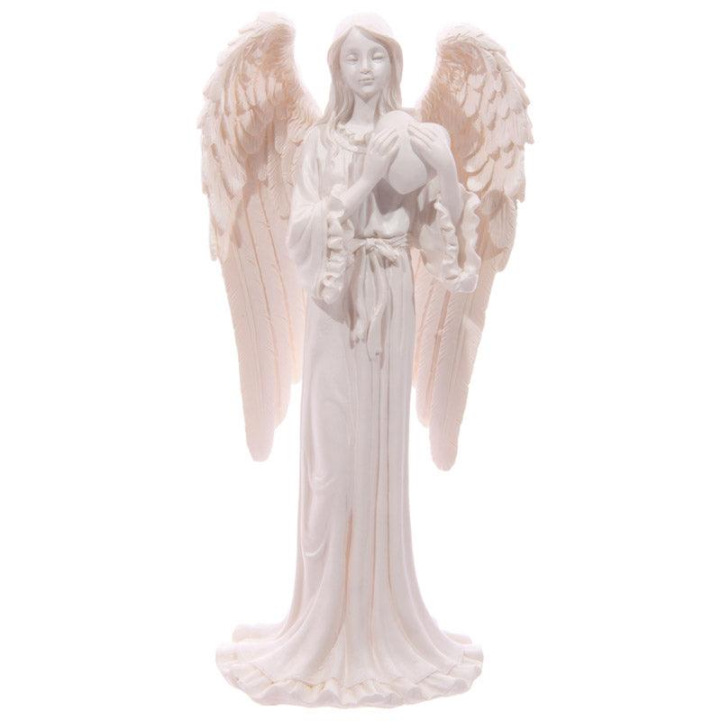 Tall Elegant White Standing Angel Figurine Statue - Home Inspired Gifts