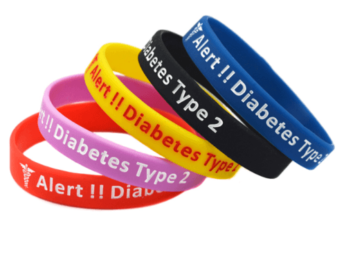 Adult Diabetic Silicone Medical Alert Wrist Bracelets Bands - Home Inspired Gifts