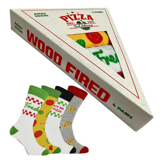 BOXT Men's Novelty 4 Pack Pairs Socks Set Pizza Gift Box - Home Inspired Gifts