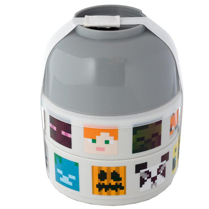 Bento Round Stacked Lunch Box Bowl Pot - Minecraft Faces - Home Inspired Gifts