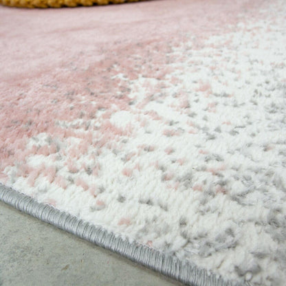 Blush Pink Grey Ombre Distressed Striped Area Floor Rug Runner - Home Inspired Gifts