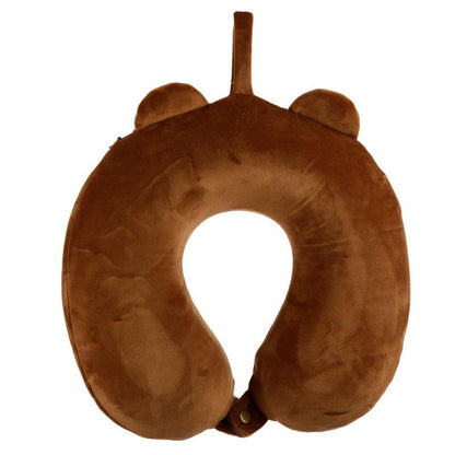 Brown Bear Relaxeazzz Plush Memory Foam Travel Neck Pillow - Home Inspired Gifts