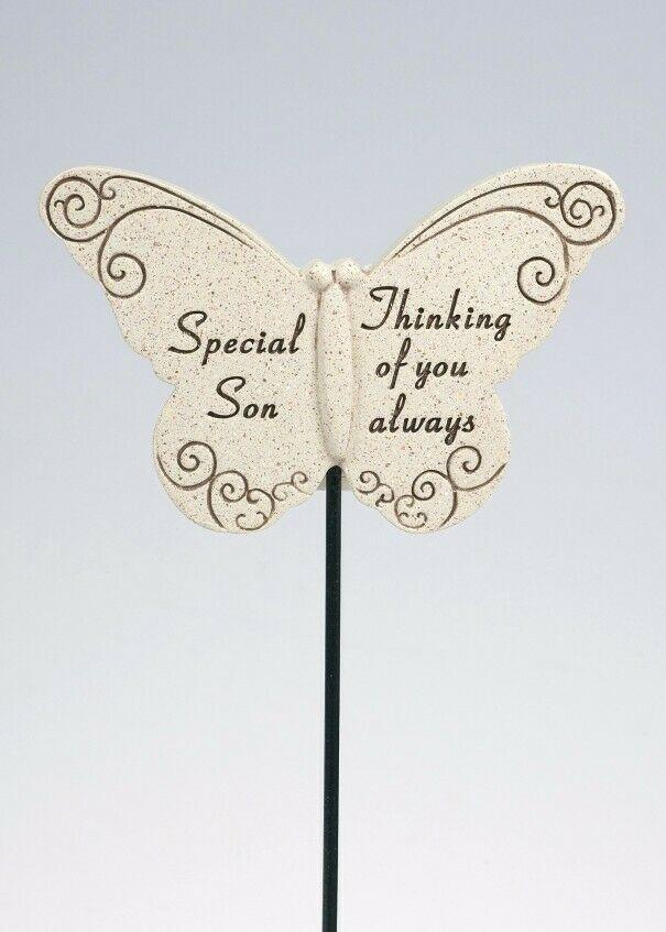 Butterfly Graveside Remembrance Stake Spike Memorial Plaque - Home Inspired Gifts