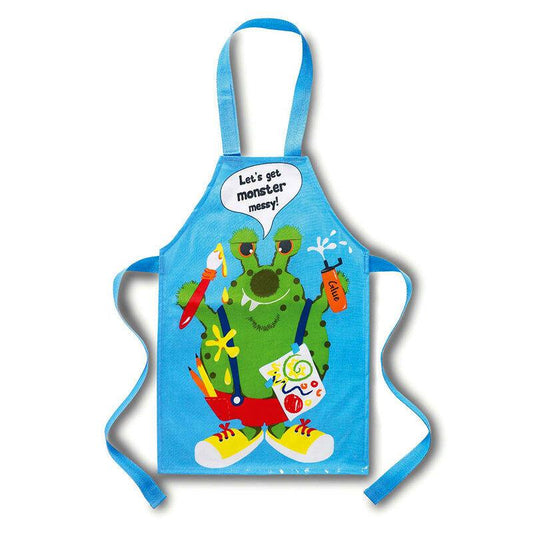 Children's Cooking Painting Messy Play PVC Wipe Clean Apron - Monster - Home Inspired Gifts
