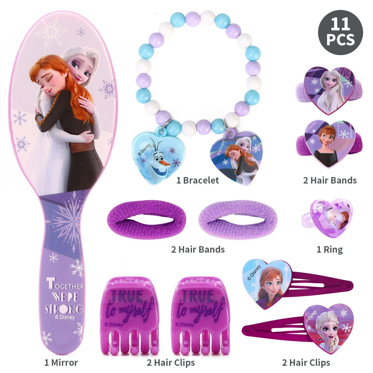 Disney Frozen 11pcs Girls Hair Accessories Clips Comb Bands Beauty Set - Home Inspired Gifts