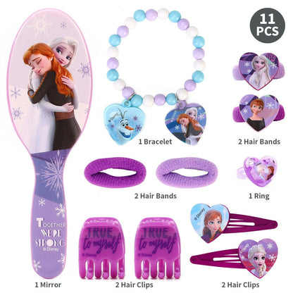 Disney Frozen 11pcs Girls Hair Accessories Clips Comb Bands Beauty Set - Home Inspired Gifts