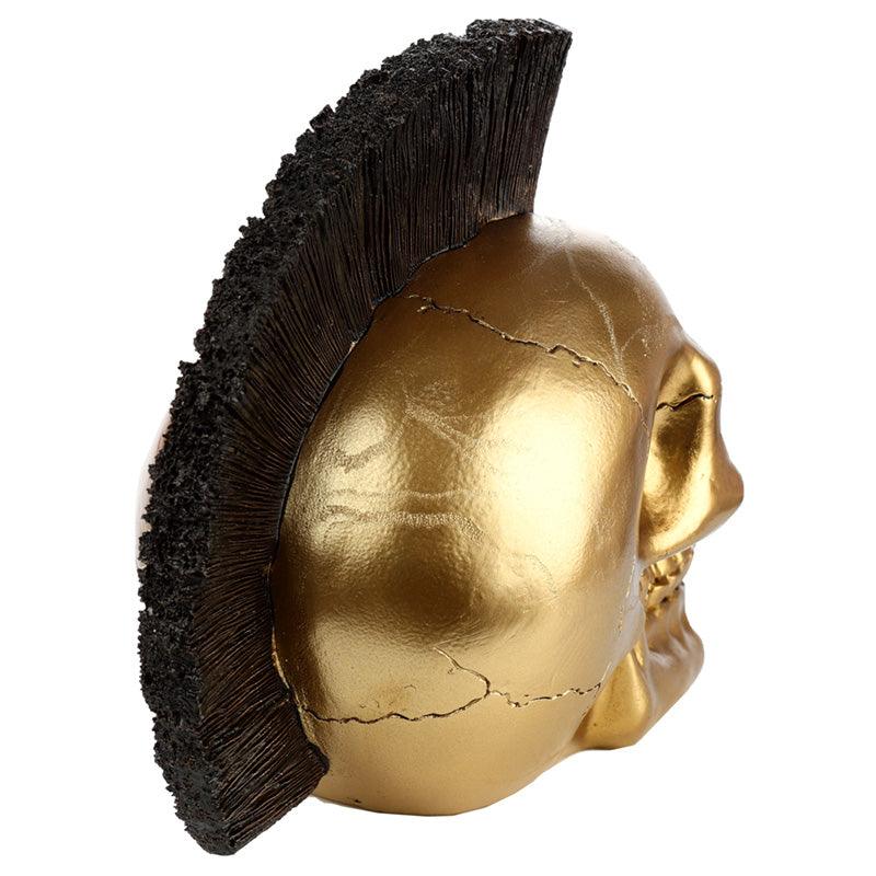 Fantasy Mohican Gold Punk Rock Skull Ornament - Home Inspired Gifts