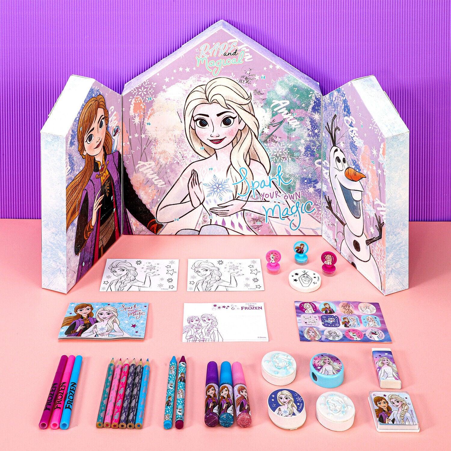 Frozen Anna Elsa Christmas Advent Calendar Art & Craft Stationery Set - Home Inspired Gifts