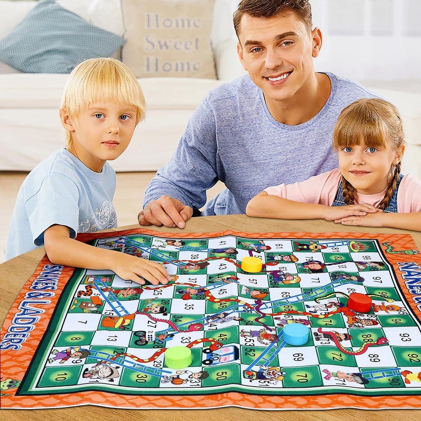 Giant Snakes & Ladder Ludo Chess Board Game Playmat Outdoor Fun - Home Inspired Gifts