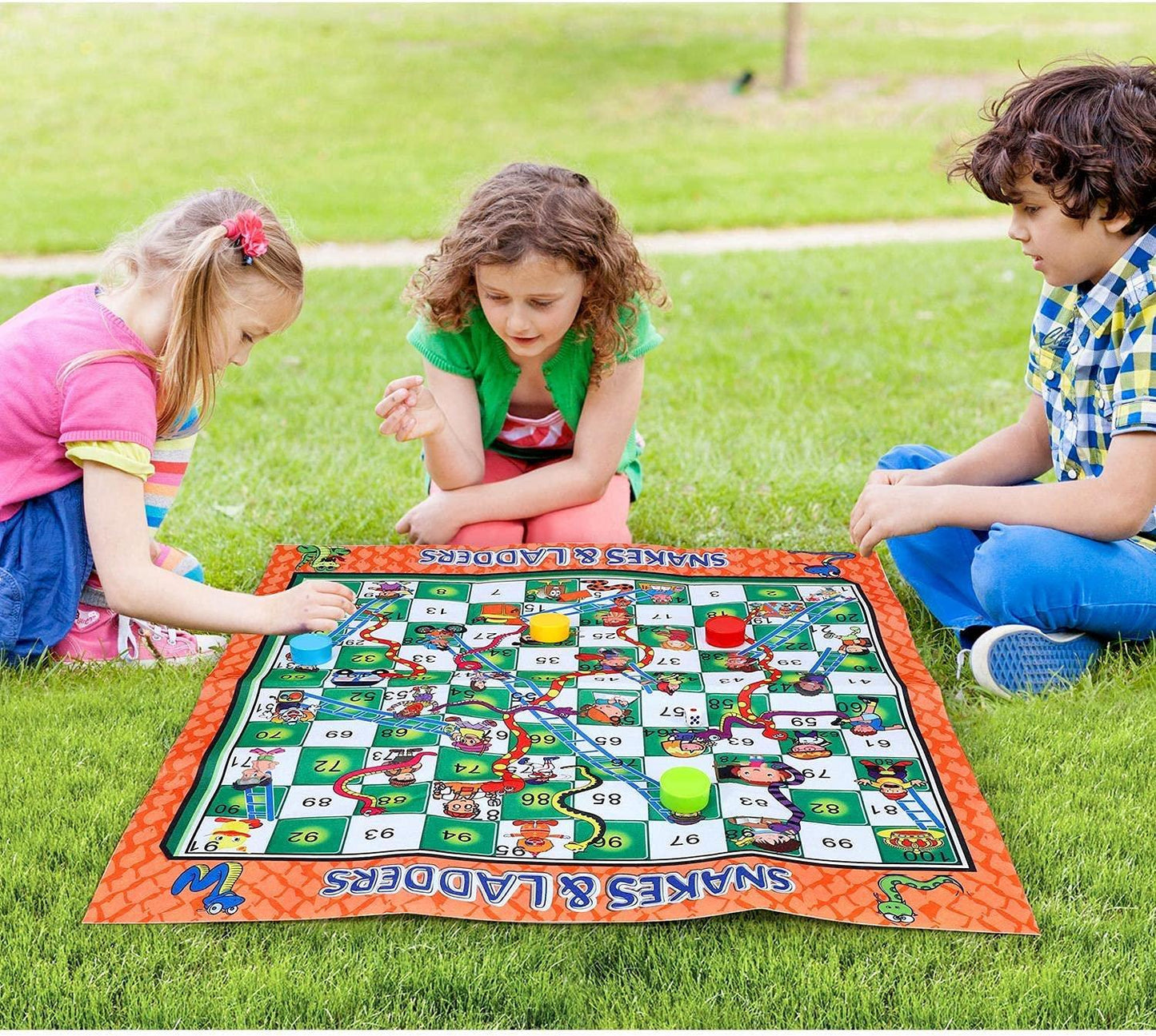 Giant Snakes & Ladder Ludo Chess Board Game Playmat Outdoor Fun - Home Inspired Gifts