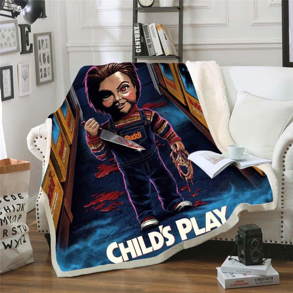 Horror Movie Soft Blanket Throw - Child's Play Chucky Bride 6 Designs - Home Inspired Gifts