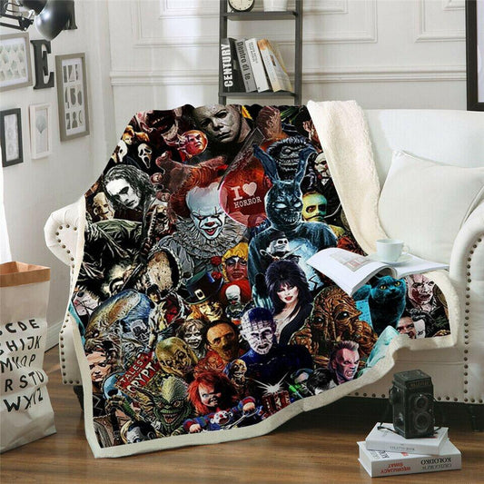 Warm Soft Blanket Throw - Horror Movie Halloween Chucky - Home Inspired Gifts