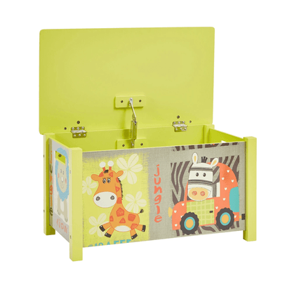 Safari Large Wooden Toy Box with Lid for Bedroom Playroom Storage - Home Inspired Gifts