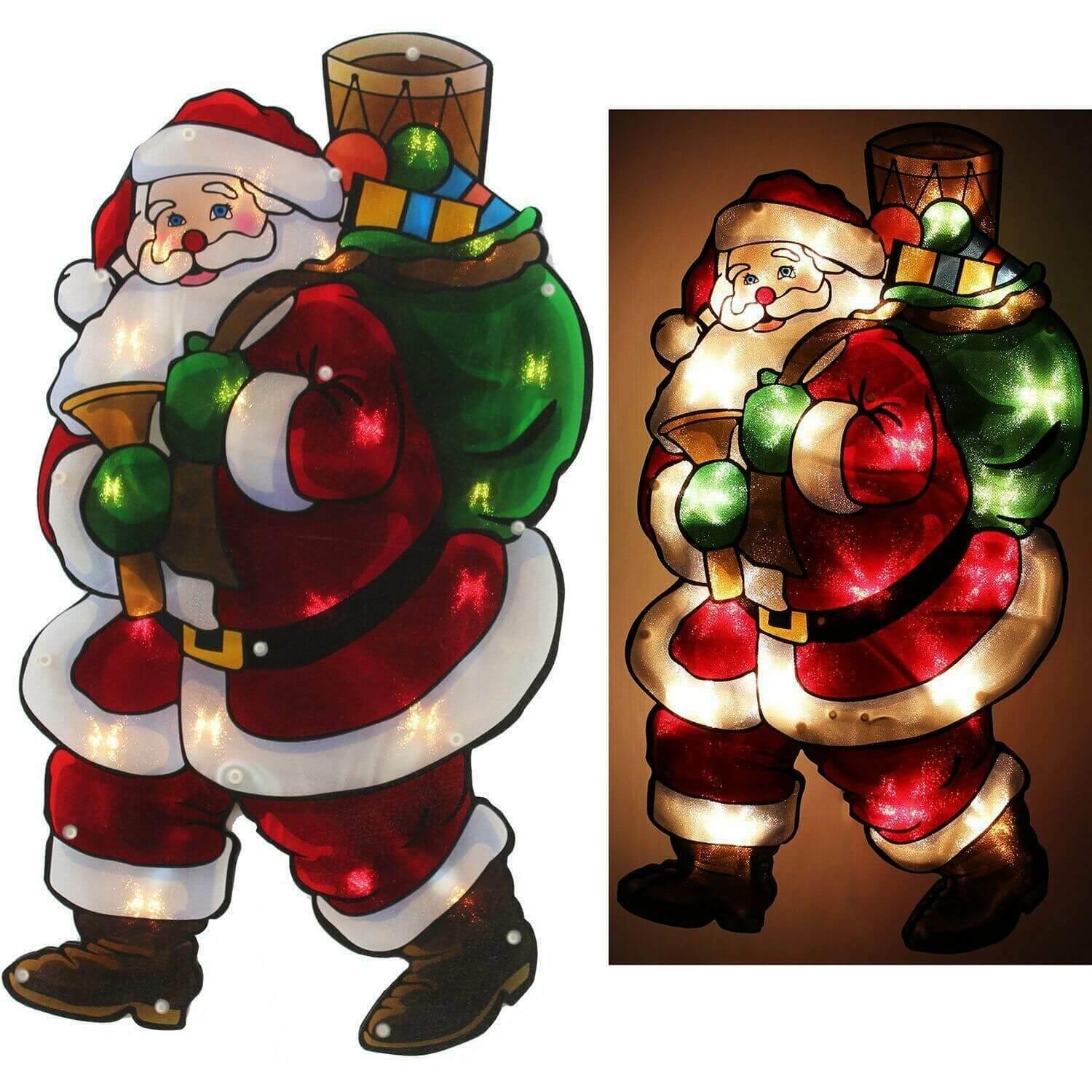 Large Christmas Double-Sided LED Window Metallic Effect Decoration - Home Inspired Gifts
