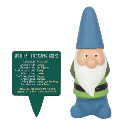 Large Funny Weather Forecasting Blue Garden Gnome - Home Inspired Gifts