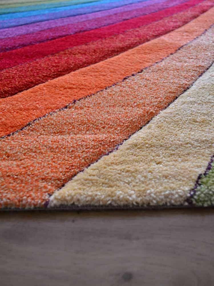 Multi-Colour Rainbow Floor Area Rug Hallway Runner Circle - Home Inspired Gifts